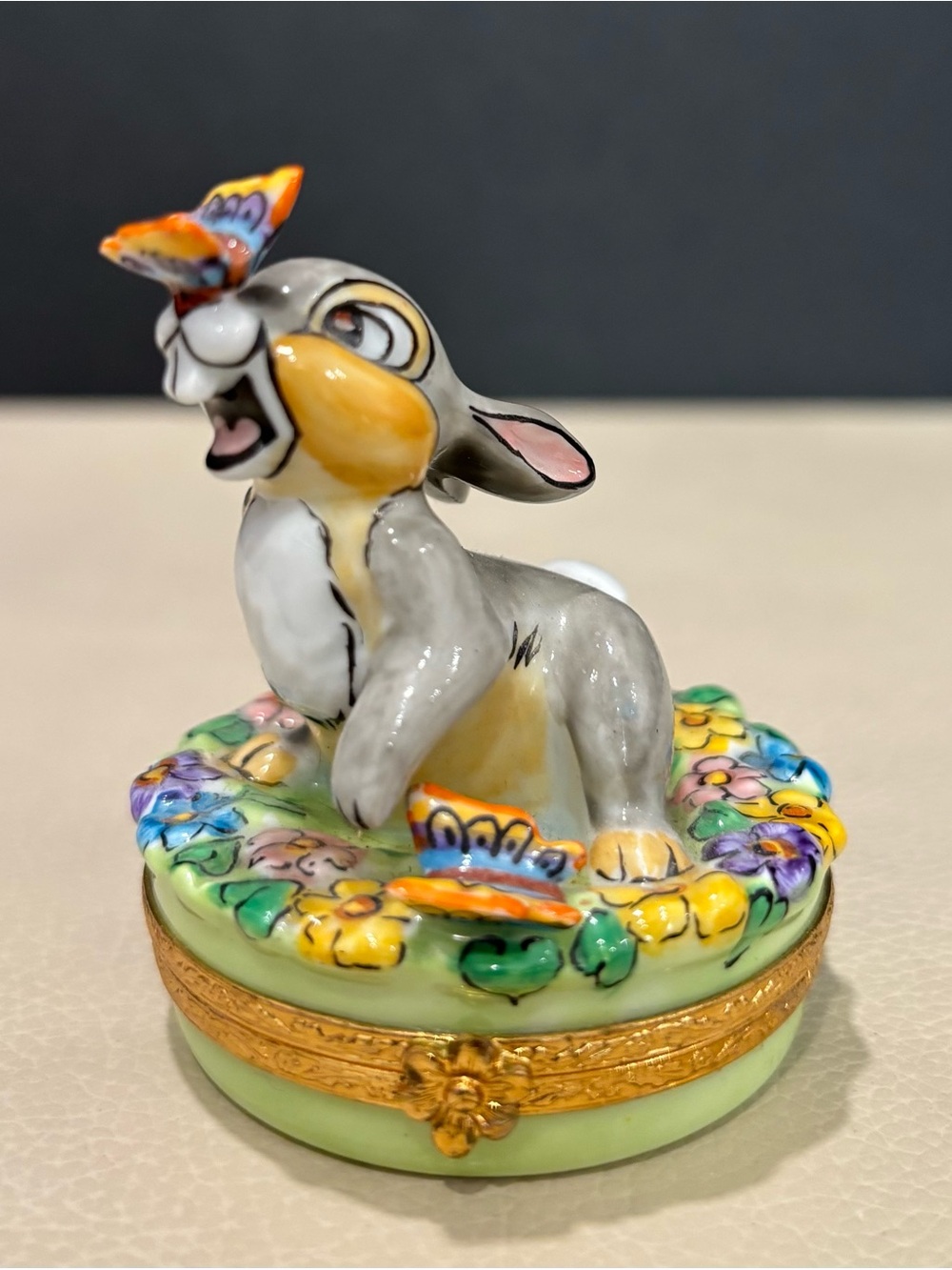 Disney Artoria Limoges Box, Rare Retired Numbered Thumper from Bambi No 161